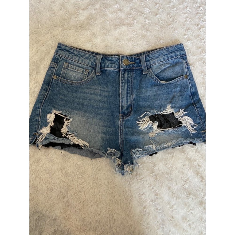 8th of LA Distressed Denim Short Shorts Size Large (29”)